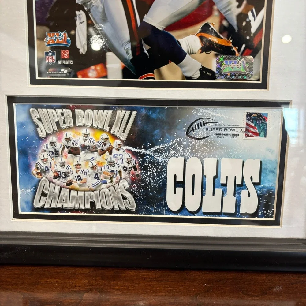 Indy Colts Super Bowl XLI 41 Champions Framed Photo Marvin Harrison 14x18